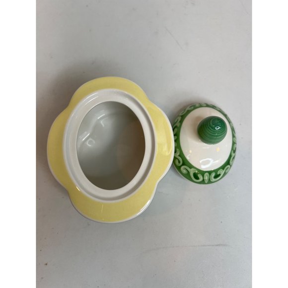 Villeroy Boch SWITCH 7 SUMMERHOUSE Cream Pitcher Sugar Bowl Set Yellow Green - Picture 6 of 12